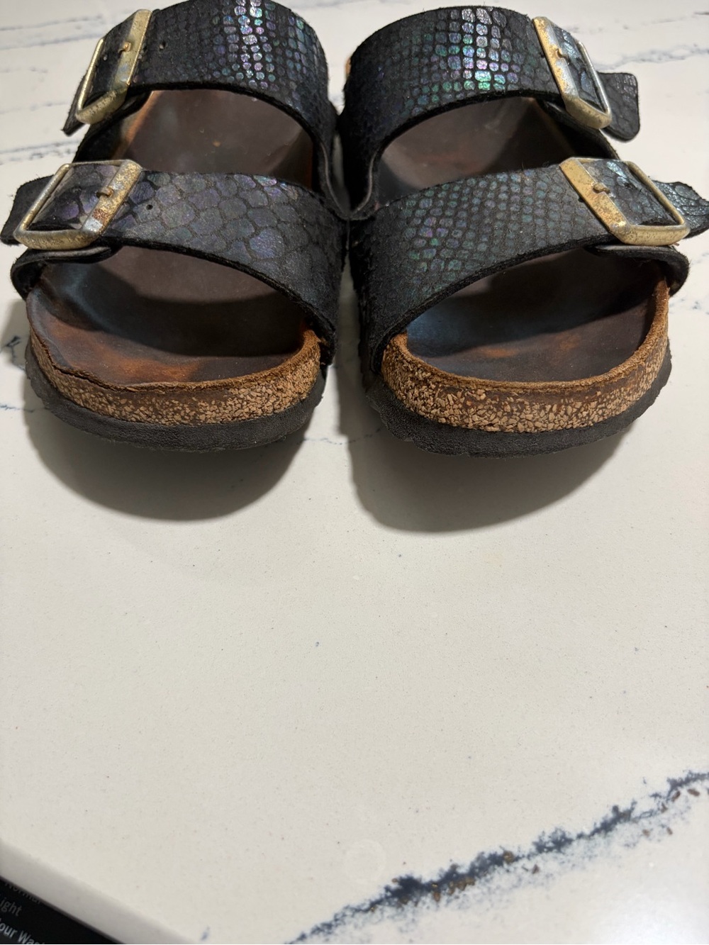 Birkenstock mermaid Black Double-Buckle Slide Sandals size 40 - Picture 2 of 10